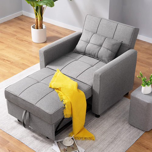 Ebern Designs Culliton Twin 36.4'' Upholstered Sewn Pillow Futon Chair